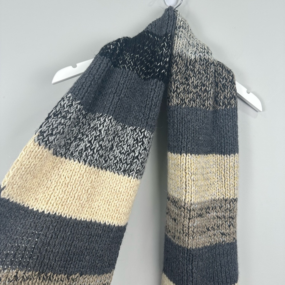 Andes Gifts Alpaca Blend Chunky Knit Striped Scarf NWT NEW - Picture 4 of 6